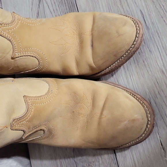 ACME Womens 7.5M Vintage Cowboy Boots Dingo Heeled Dream Catcher Embroidered Tan - Picture 4 of 16